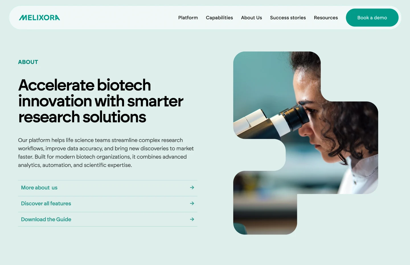 Ad landing page hero with a full nav bar and several competing links