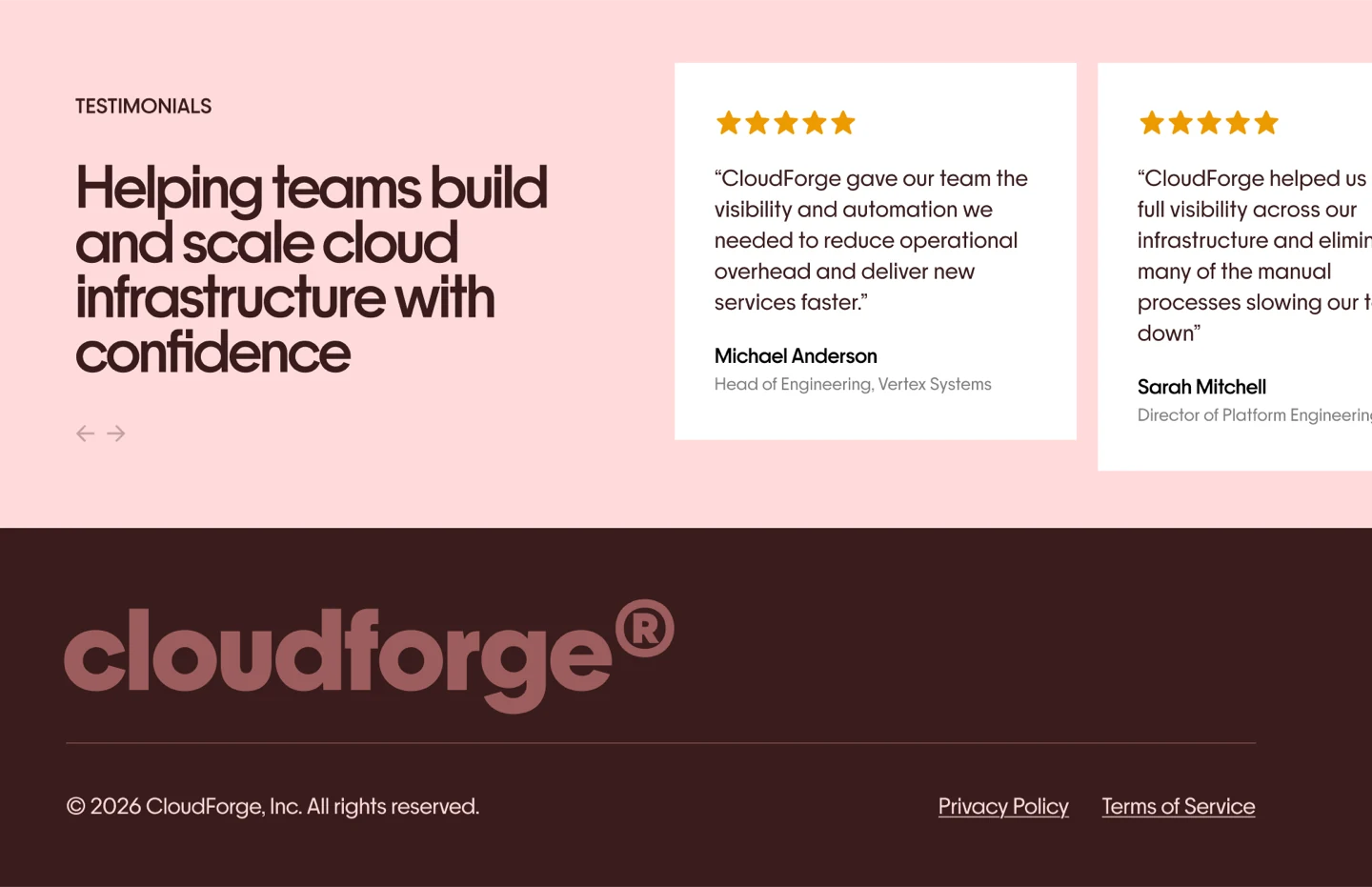 Page that ends in a footer with no closing call to action