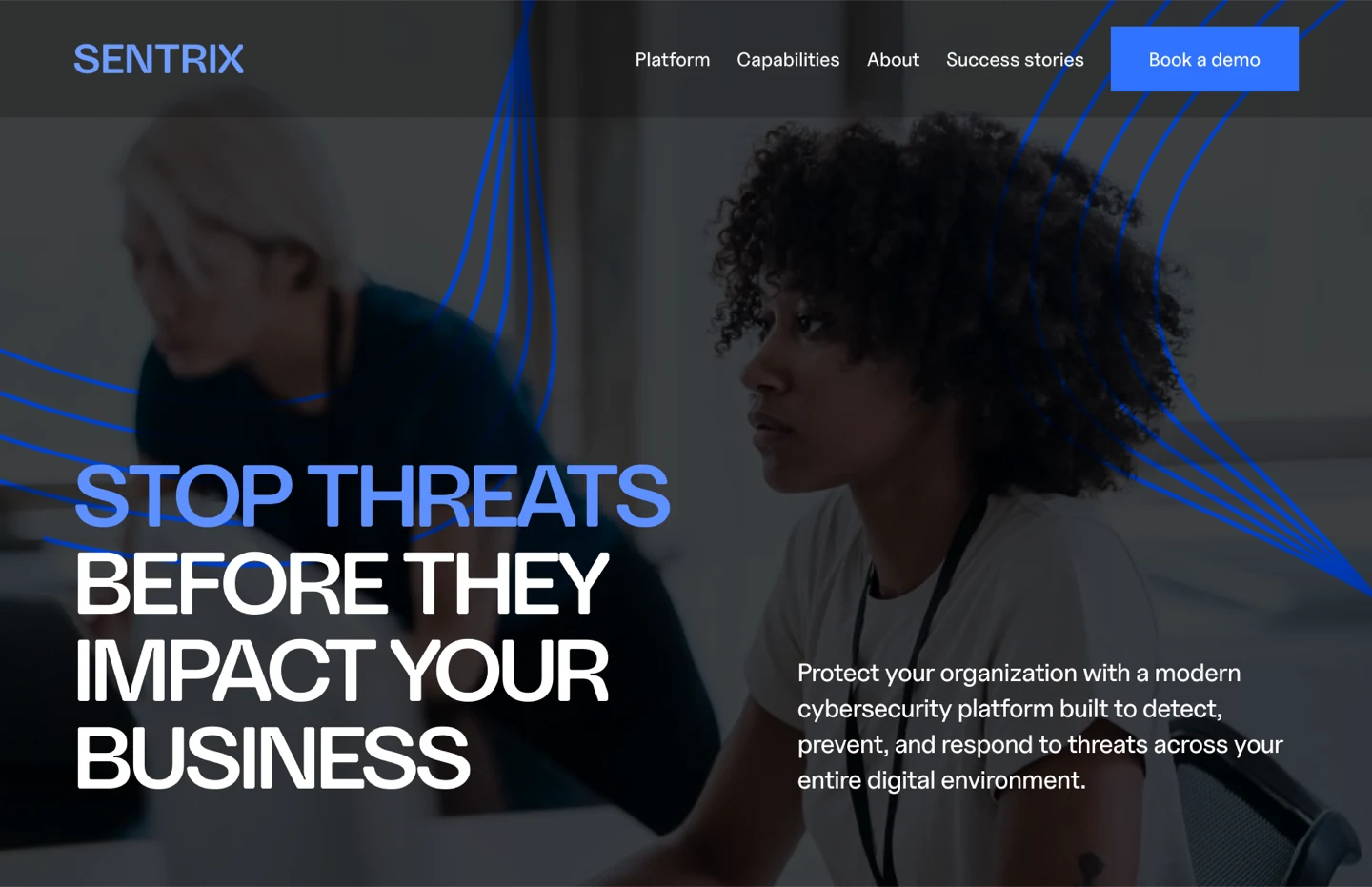 Ad landing page hero with only a headline and no lead form in view